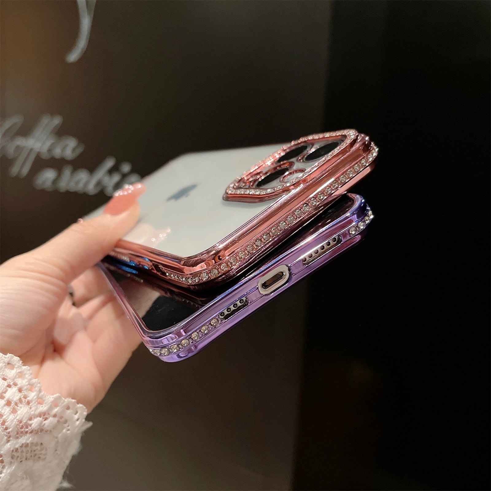 Custodia IPhone 12/11/Pro/Max 3D Orsetti Gommosi Glitter &ndash; Trasparente Con Supporto