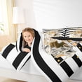 thumbnail image 4 of Homewish Watercolor Perfume High Heels 7-Piece King Bedding,Classic Books Handbag King Bed in a Bag,Cream,Black Reversible, 4 of 8