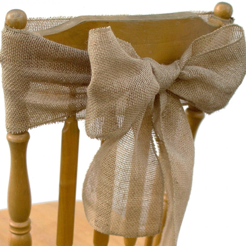 10~25~50~100/PACK Rustic Burlap Chair Sashes Bows Hessian Jute Wedding Party New 
