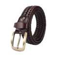 thumbnail image 1 of Guardurnaity Cinturón trenzado para hombre a la moda, cinturón de cuero informal tejido ajustable de cuero de primera calidad para pantalones Cinturones Vino rojo, 1 of 6