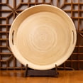 thumbnail image 2 of LEXA 15.7" Bamboo Round Serving Tray with Handles – Large Handcrafted Wooden Tray for Food, Ottoman, Coffee Table, Kitchen, or Charcuterie, Natural, 2 of 11