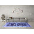 thumbnail image 3 of Ahgly Company Indoor Square Oriental Blue Traditional Area Rugs, 4' Square, 3 of 4