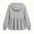 thumbnail image 4 of Xdegoge Womens Half Zip Hoodie Long Sleeve Peplum Sweatshirts Babydoll Ruffle Hem Casual Fall Tops Lightweight Loose Fit Pullover, 4 of 6
