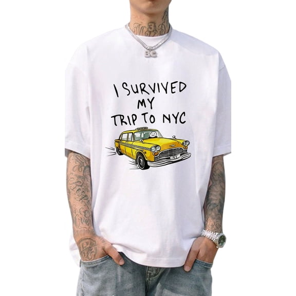 Unisex Adult "I SURVIVED MY TRIP TO NYC" Graphic Tee White