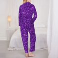thumbnail image 6 of Wukai Purple Glitter Print Women's Pajama Set - Soft Long Sleeve Sleepwear for Comfort and Style-Medium, 6 of 9