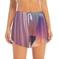 thumbnail image 2 of Balery Dreamy Moonlit Window Pantalones cortos deportivos para mujer con forro y dos bolsillos, elásticos, para entrenamiento, gimnasio, yoga-Medium, 2 of 7