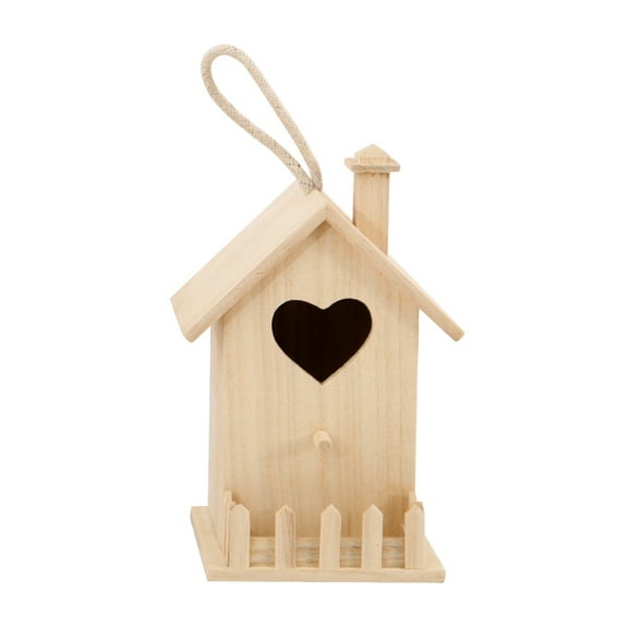 8" Wooden Assorted Birdhouse by Make Market - Unfinished Birdhouse Made of 100% Wood - Outdoor Nesting Boxes - Bulk 6 Pack