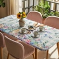 thumbnail image 3 of Bunny Easter Table Cloths for 6 Foot Rectangle Tables, Spring Floral Rabbits Checkered Farmhouse Patio Waterproof Elastic Fitted Tablecloths, Washable Rectangular Table Cover for Camping, 3 of 8