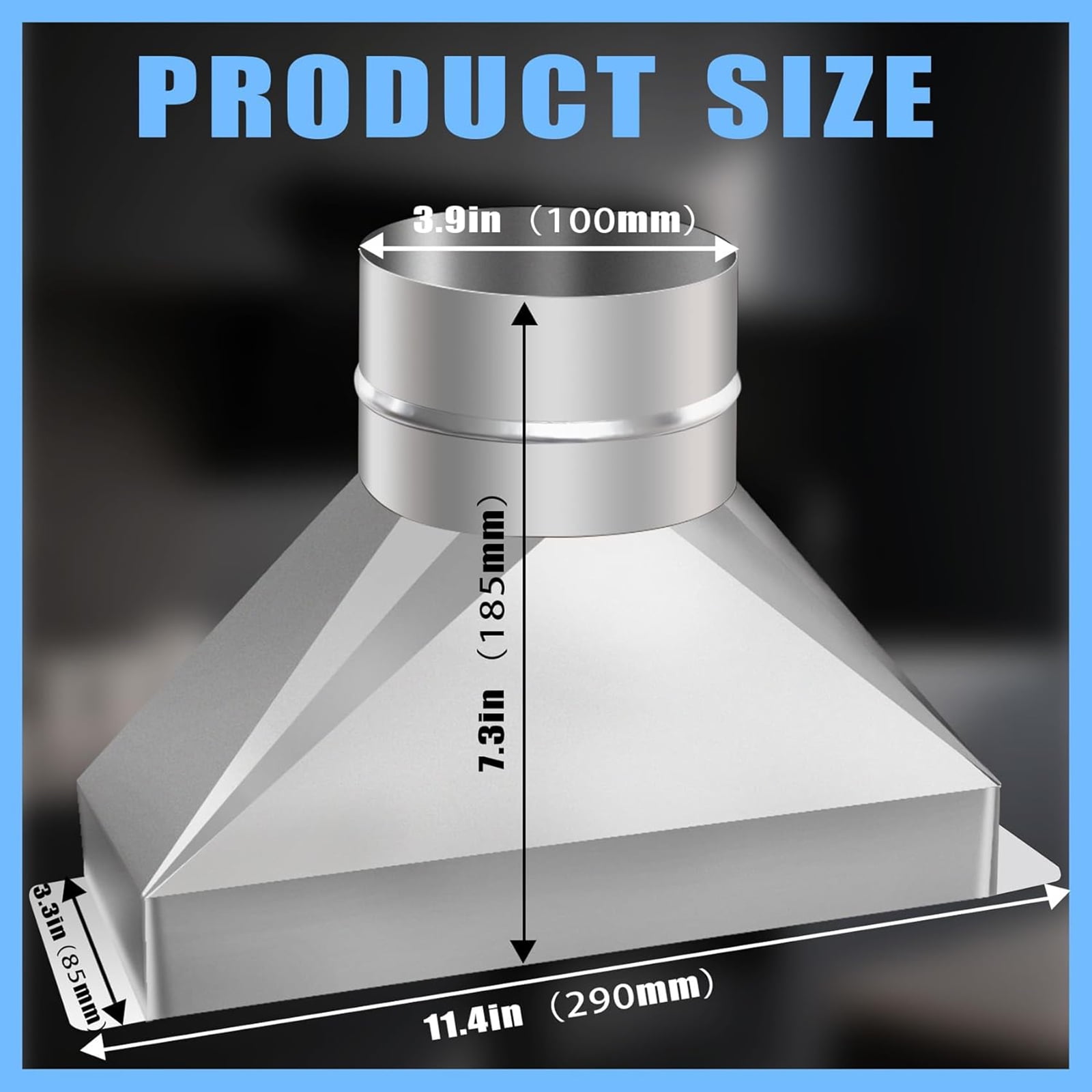 Leakproof Air Duct Change Venting Rectangular To 4inch Round Pipe Includes Safety Installation Tool for Microwave
