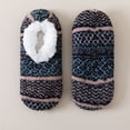 thumbnail image 2 of Trgacdwlo Slipper Socks for Men Women with Grippers, Striped Roll Cuff Fuzzy Slipper Socks, Non Slip Low Cut Indoor Floor Sleep Socks for Lounging, Sleeping and Relaxing, 2 of 3