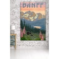 thumbnail image 3 of Banff, Alberta, Canada, Bear and Spring Flowers (with border) (36x54 Giclee Gallery Art Print, Vivid Textured Wall Decor), 3 of 3