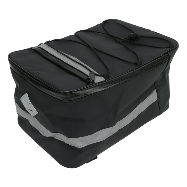 Bike Rear Rack Bag, Waterproof Zipper Closure Adjustable Cord Bicycle Back Rack Bag with Rain Cover for Outdoor Cycling 8L: 27x16x16.5cm,15L: 32x22x18cm