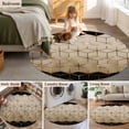 thumbnail image 5 of Round Rugs 5Ft, Brown Geometric Round Area Rug Washable Indoor Throw Carpet, Modern Abstract Art Ombre Soft Non Slip Circle Rug for Cabinet Bathroom Home Decor Aesthetic, 5 of 8