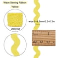 thumbnail image 2 of 1 Roll 27yd RIC Rac Trim Ribbon Wave Sewing Bending Fringe Trim for Sewing Flower Making Wedding Party Lace Ribbon Craft Yellow, 2 of 5