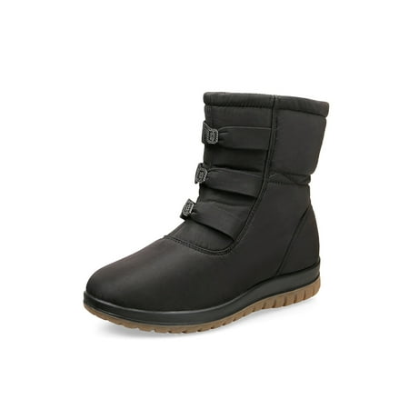 

Zodanni Women Breathable Winter Warm Shoes Outdoor Non-Slip Round Toe Snow Boots Casual Comfort Plush Lining Black 3