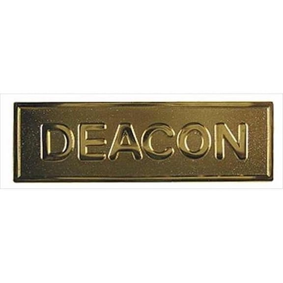 80621 Badge Deacon Pin Back Rectangle Brass