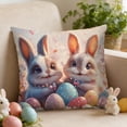 thumbnail image 4 of EGNMCR Easter Egg Floral Background Rabbits Pillowcase Polyester Sofa Decorative Cushion Cover Holiday Decorative Pillowcase Polyester Pillowcase, 4 of 6