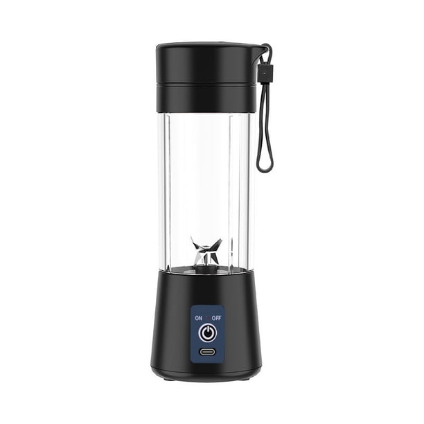 Mini licuadora portátil, licuadora de frutas eléctrica de tamaño personal, exprimidor eléctrico recargable por USB, licuadora de frutas, viaje para bebés, 380 ml, licuadora de seis hojas