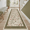 thumbnail image 6 of 2x6 Vintage Floral Runner Rug, Washable, Botanical Bird Non-Slip, Stain-Resistant Low-Pile Rug for Kitchen, Entryway, Passage -Green, 6 of 8