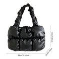 thumbnail image 2 of Bolso de la nube plisado de mujeres Color sólido Bag Simple Cloud Bag Capacidad Gran capacidad suave Cotton Tote Travel Commute Bag, 2 of 8