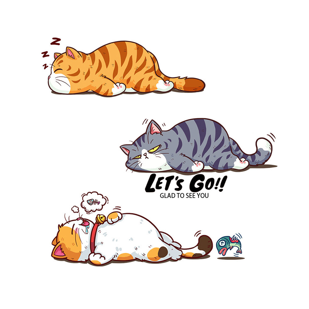 Uposao Car Decorative Stickers Cute Cartoon Cat Kitten Sticker Truck