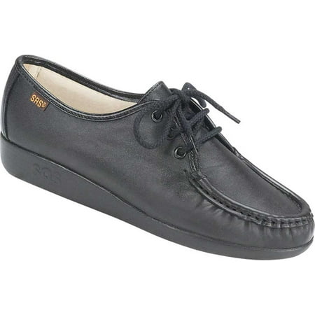 

Women s SAS Siesta Moc Toe Shoe Black Leather 6 SS