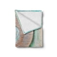thumbnail image 2 of Letter R Soft Flannel Fleece Throw Blanket, Wooden Alphabet Block Antique Letterpress Theme Grunge Display Print, Cozy Plush for Indoor and Outdoor Use, 50" x 60", Mint Green Pale Brown, by Ambesonne, 2 of 6