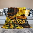 thumbnail image 2 of PRATYUS Sunflower Gifts Blanket Sunflowers with Butterfly Throw Blanket for Sofa Bedroom, Yellow Floral Blanket Botanical Nature Garden Flowers Fuzzy Blanket for Girls Women Room Decor 40x50in, 2 of 6