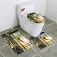 thumbnail image 1 of ABPHQTO Salida de avion Juego de alfombras de baño de 3 piezas Alfombra de baño Alfombra de contorno y tapa de inodoro, 1 of 2