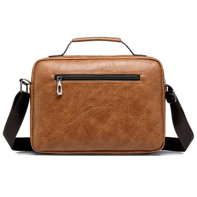 Colisha Men's Medium Leather Messenger Bag Shoulder Briefcase