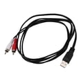 thumbnail image 2 of 1.5m Usb A Male To 2x Rca Phono Male Av Cable Lead Pc Tv Aux Audio Video Adapter, 2 of 5