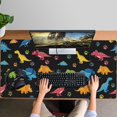 thumbnail image 4 of Long Mouse Pads for Desk,Dinosaur and Paw Print Pattern Desk Mats on Top Of Desks, Desk Mouse Pad Extra Large with 3mm Non-Slip Base and Stitched Edge for Gaming,Office,Work,Home 47.3"x23.6", 4 of 6