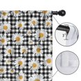 thumbnail image 4 of Blackout Kids Curtains,Black Daisy Flower Checkered Pattern Childrens Insulated Curtains Set Of 2,Bedroom Essentials,Toddler Room Decor 52"x84", 4 of 5