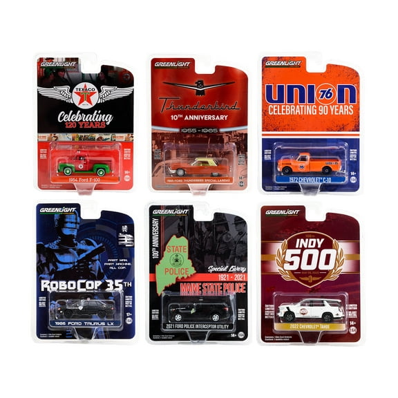 "Anniversary Collection" Set of 6 pieces Series 15 1/64 Diecast Model Cars by Greenlight