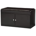 thumbnail image 1 of Bowery Hill Faux Leather Shoe Bench in Espresso, 1 of 6