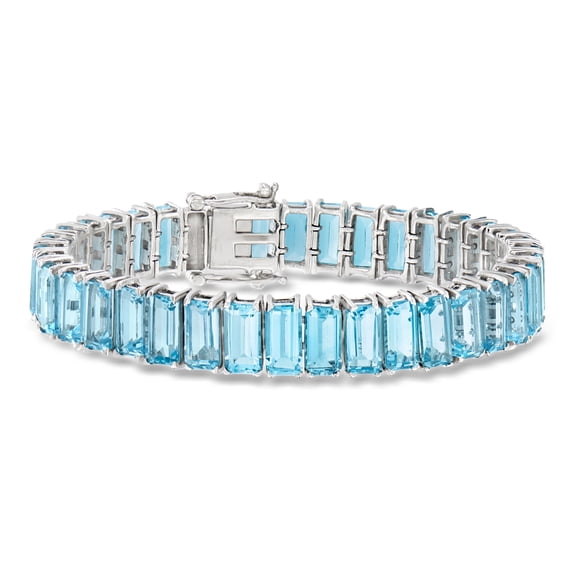 Ross-Simons 65.00 ct. t.w. Sky Blue Topaz Tennis Bracelet in Sterling Silver, Women's, Adult