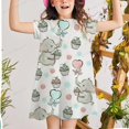 thumbnail image 1 of Vestido de verano para bebé y mujer, novedad de 2022, vestido informal coreano de princesa con elefante volador para niños, 2-12y2T Gao Jinjia LED, 1 of 2