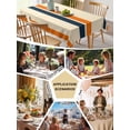 thumbnail image 5 of Orange Blue Stripe Table Cloth, Minimalist Farmhouse Stripes Waterproof Tablecloth for Rectangle Tables, Reusable Washable Fabric Table Cover for Restaurant Kitchen Dining Tables 54"x108", 5 of 6