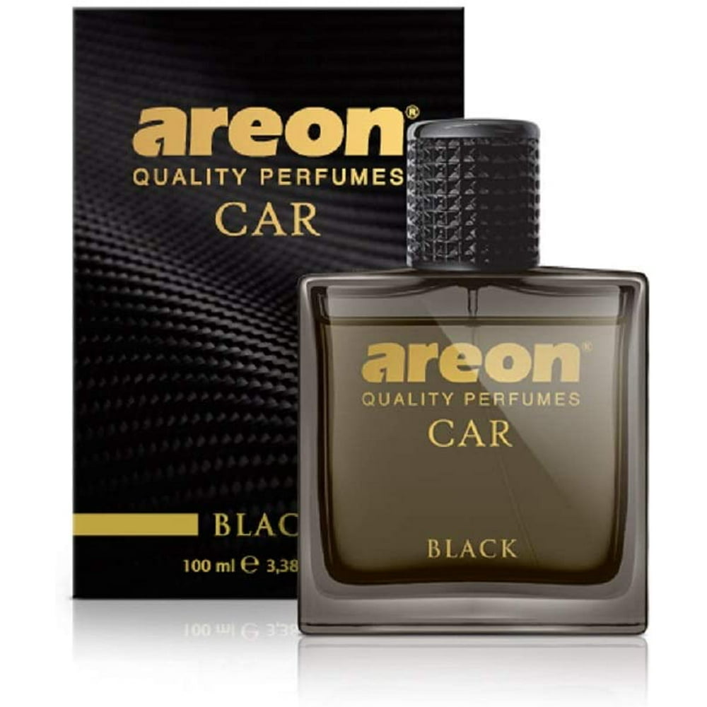 AREON Car Perfume 1.7 Fl Oz. (50ml) Glass Bottle Cologne Air Freshener for Cars Black