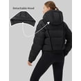 thumbnail image 3 of Cropped Puffer Jacket Women Pioneer Camp Waterproof Hood Short, 3 of 6