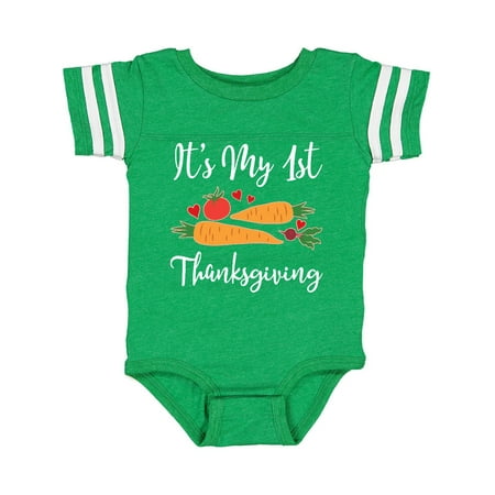 

Inktastic Babys 1st Thanksgiving Vegan Gift Baby Boy or Baby Girl Bodysuit