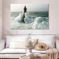 thumbnail image 2 of Elephant Stock Lighthouse In A Storm Wall Art - Horizontal Canvas Wall Art - Living Room Wall Decor - Nautical Canvas - Blue And Teal Decor - 51" x 34", 2 of 8