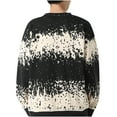 thumbnail image 4 of Men's Crewneck Pullover Sweater Waffle Textured Knitted Sweaters Casual Loose Fit Sweaters Black XXXL, 4 of 4