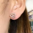 thumbnail image 2 of Gorgeous 925 Silver,Rose Gold Stud Earring Cubic Zircon Party Jewelry A Pair, 2 of 2