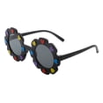 thumbnail image 4 of Toddlers & Little Girls Sunglasses Oversized Round Flower & Hearts UV400 Black, 4 of 4