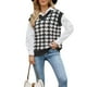 thumbnail image 1 of Señoras sin mangas con cuello en V suéter de punto clásico Plaid suéter de chaleco suelto para otoño invierno primavera, 1 of 6