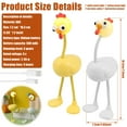 thumbnail image 2 of NUAHRHY Chicken Night Light, Shape Changeable Mini Chicken Night Light for Boy and Girl, 3 Level Adjustable for Bedroom Office Ornaments Decorations(White +Yellow), 2 of 10