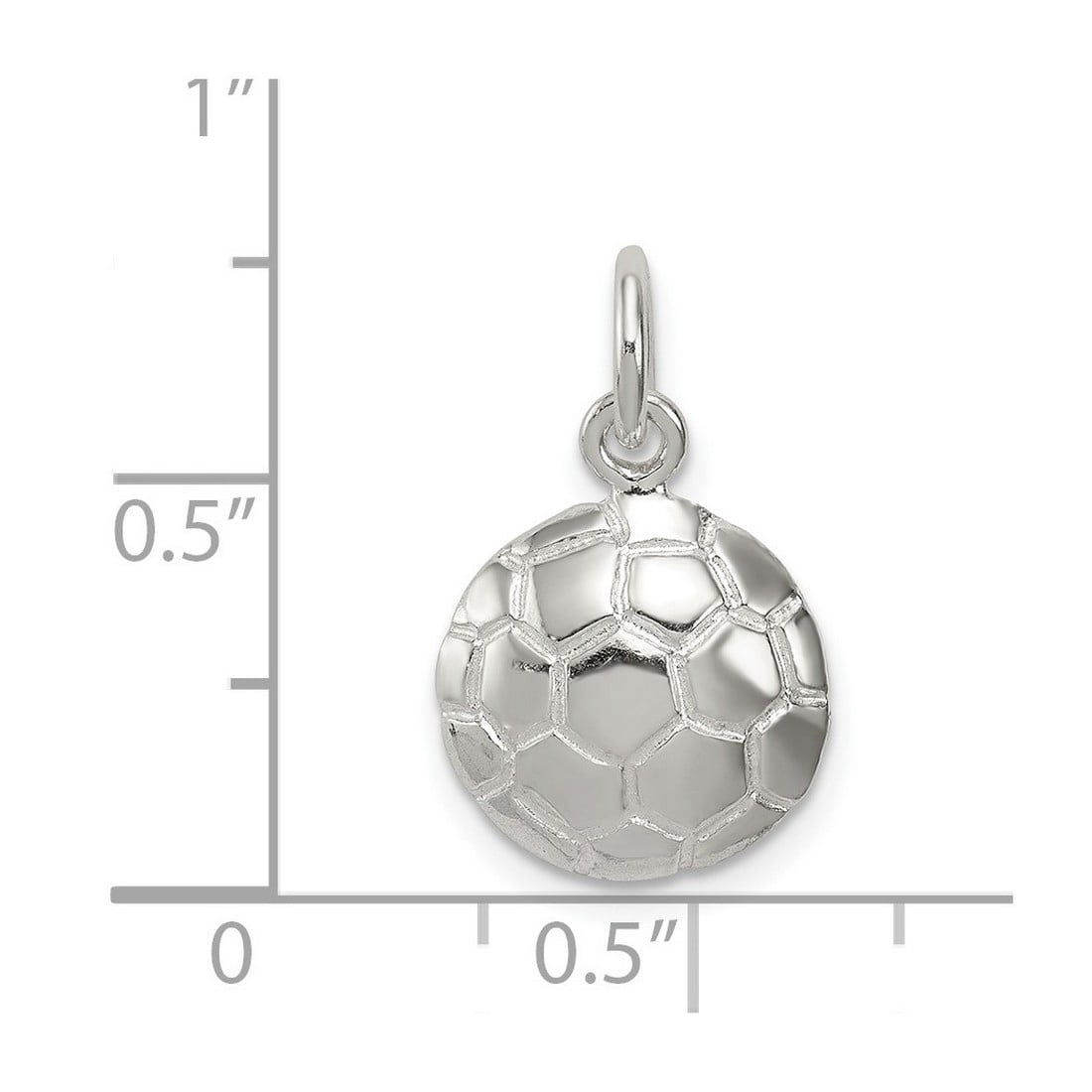 925 Sterling Silver Solid Polished Soccerball Charm 15x12mm Wide Pendant Necklace for Women