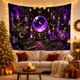 thumbnail image 3 of Crystal Ball Among Purple Pumpkins and Candles, Mystical Gothic Art for Occult Fans, Witchcraft Wall Decor, Halloween Gift, Tapestry Wall Hanging for Bedroom and Studio, 3 of 7