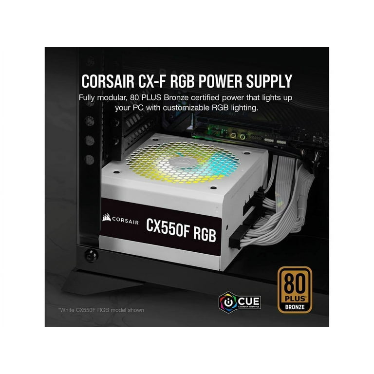 Corsair CX Series CX550F RGB, 550 Watt 80 Plus Bronze Certified